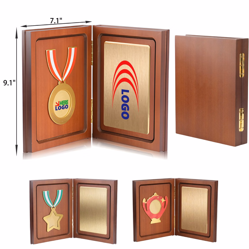 MOQ 3 PCS Meaningful Metal Medal With Wooden Cover