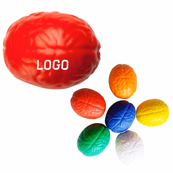 Custom Brain Shaped Polyurethane Foam Stress Reliever — Corporate Wellness Squeeze Toy