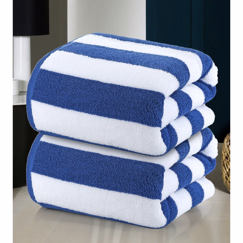 White Classic Stripe Cabana Beach Towels