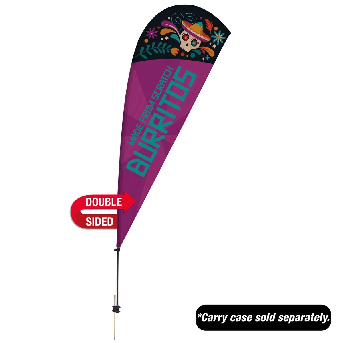 9.5' Value Teardrop Sail Sign Kit (Double-Sided with Ground Spike) 1
