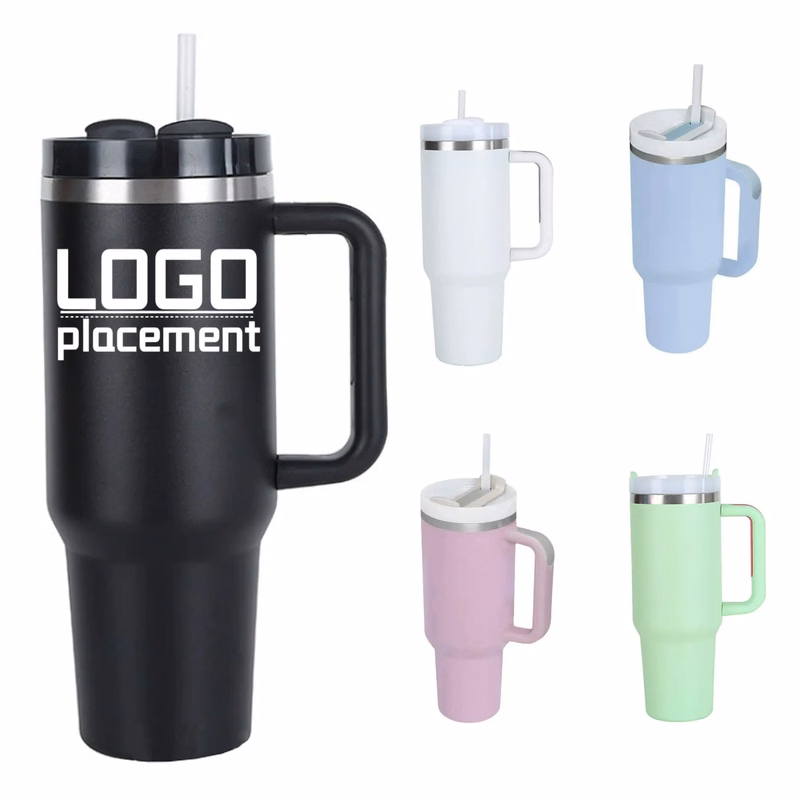 Insulated cup with handle and leak-proof design with logo