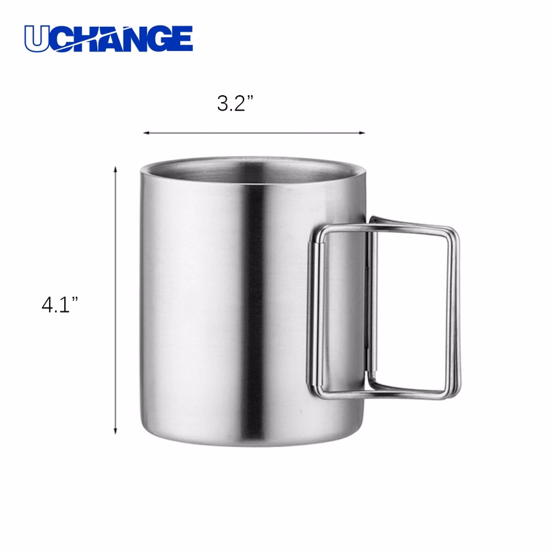 Stainless Steel Cup Container with Folding Handle