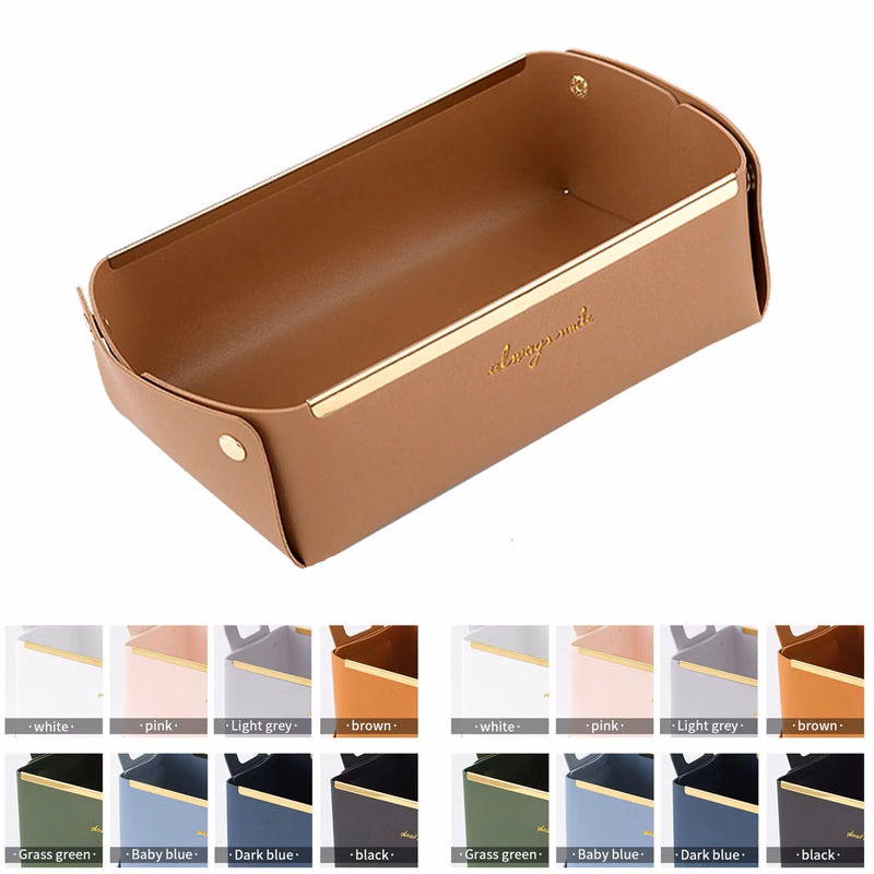PU Leather Foldable Storage Basket