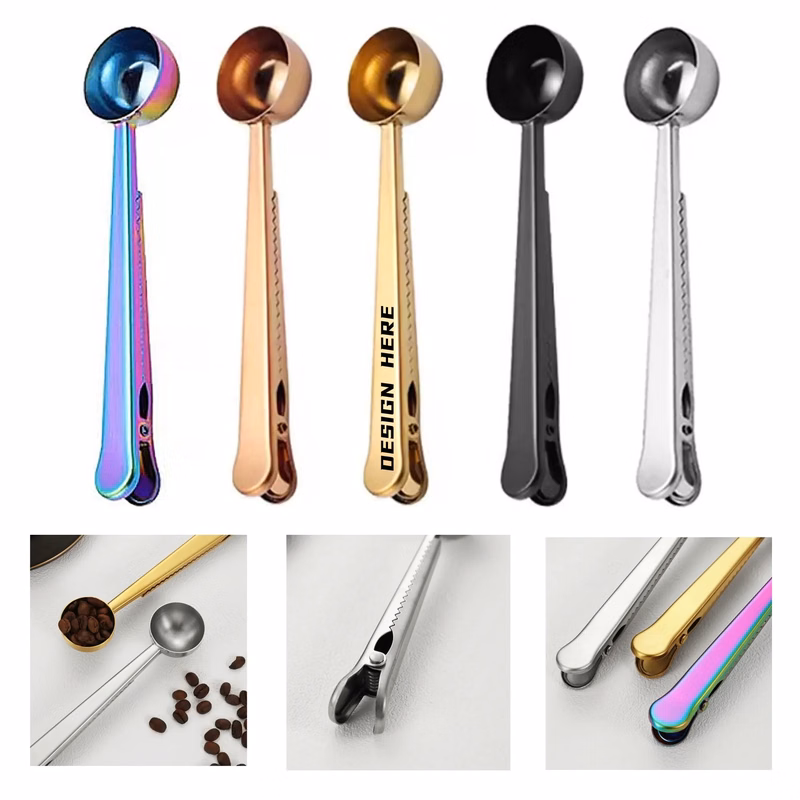 Multifunctional Measuring Spoon W/ Bag Clip Stainless Steel