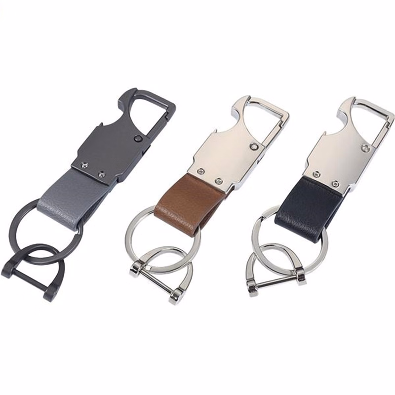 Bottle Opener w/Leather Keychain