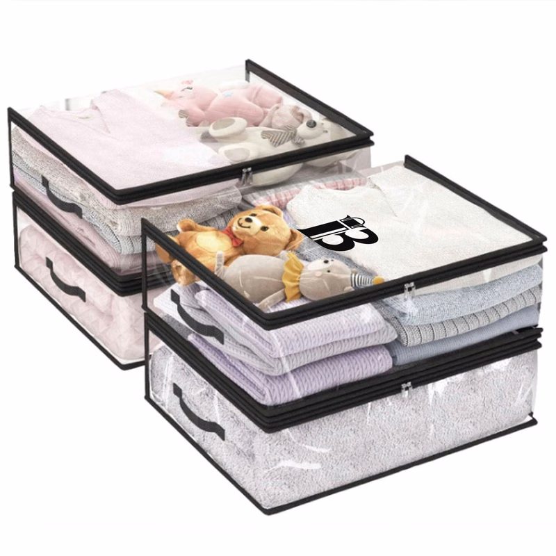 5pcs PVC Fabric Clear Storage Boxes