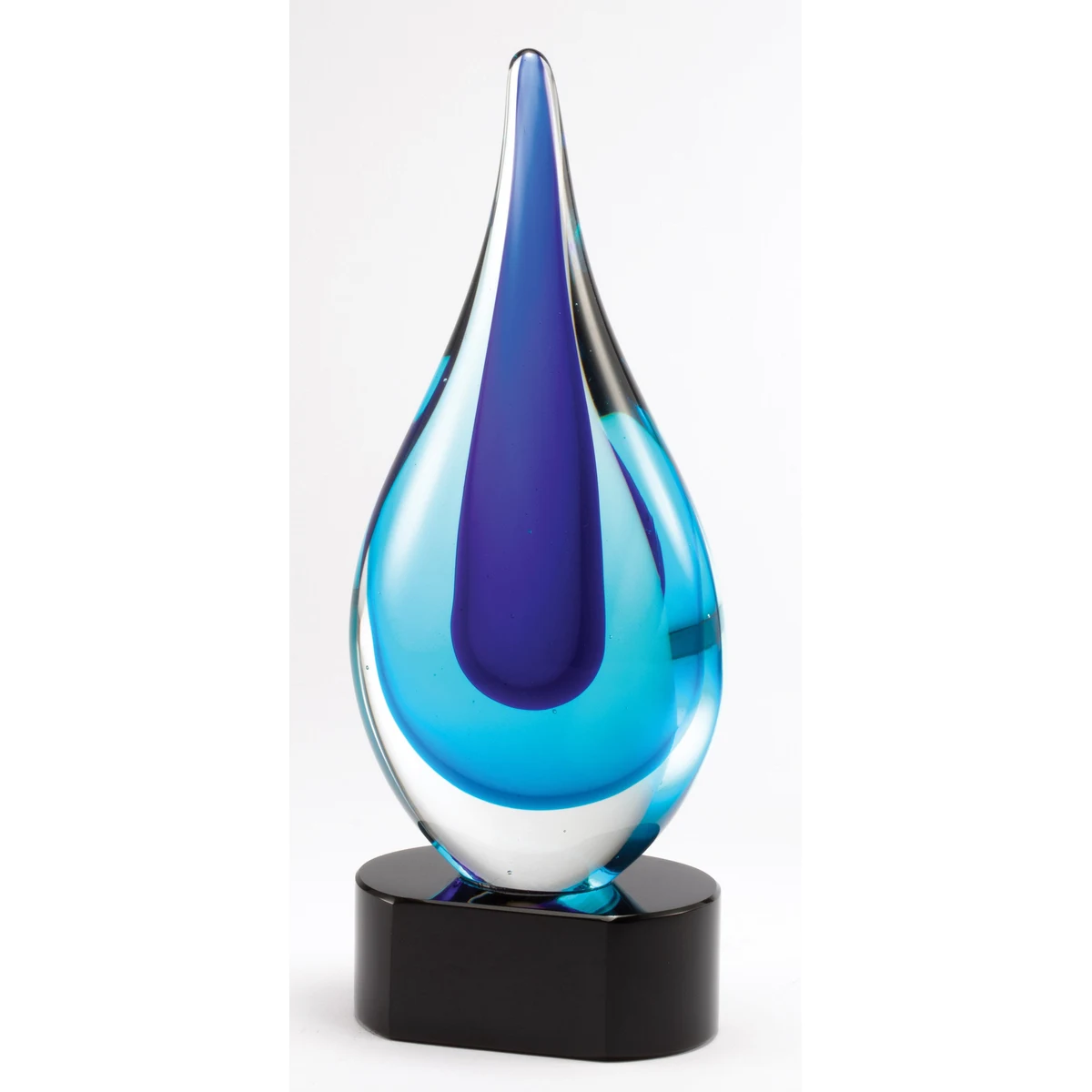 9.25" Blue Teardrop Art Glass 1