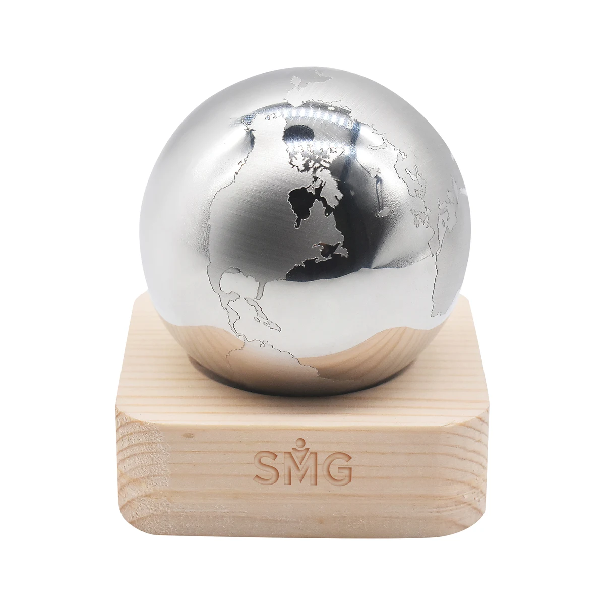 Whiskey Globe w/ Bamboo Stand 1