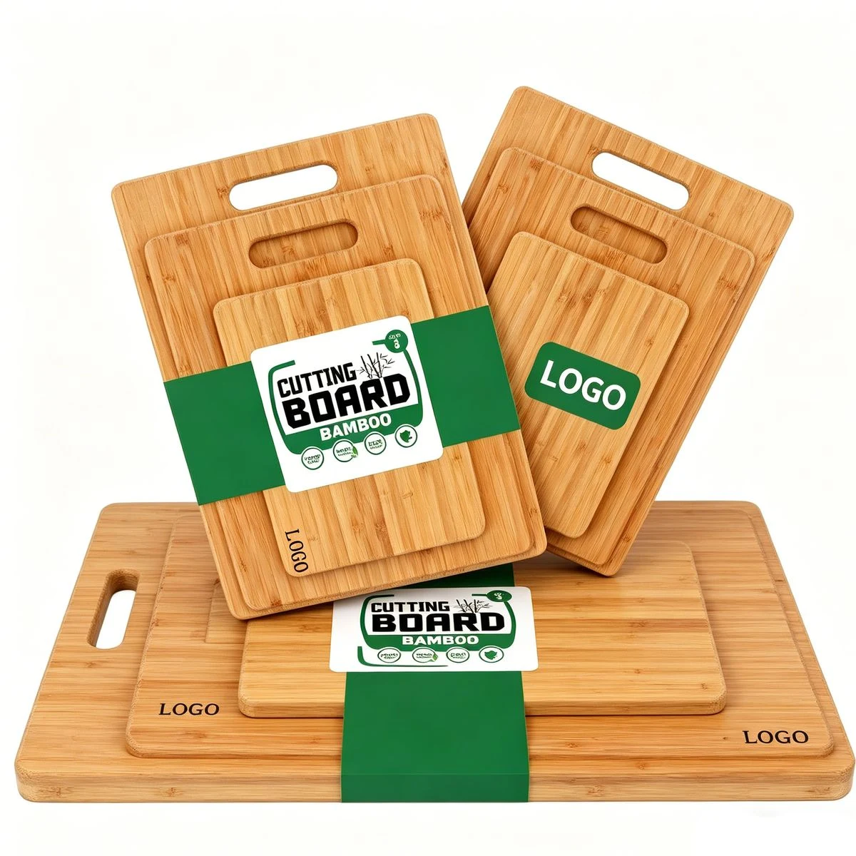 3 Bamboo Cutting Boards Kitchen Set 1