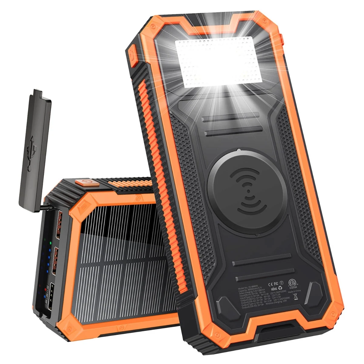 30000mAh Wireless Fast Charging Solar Power Bank 1