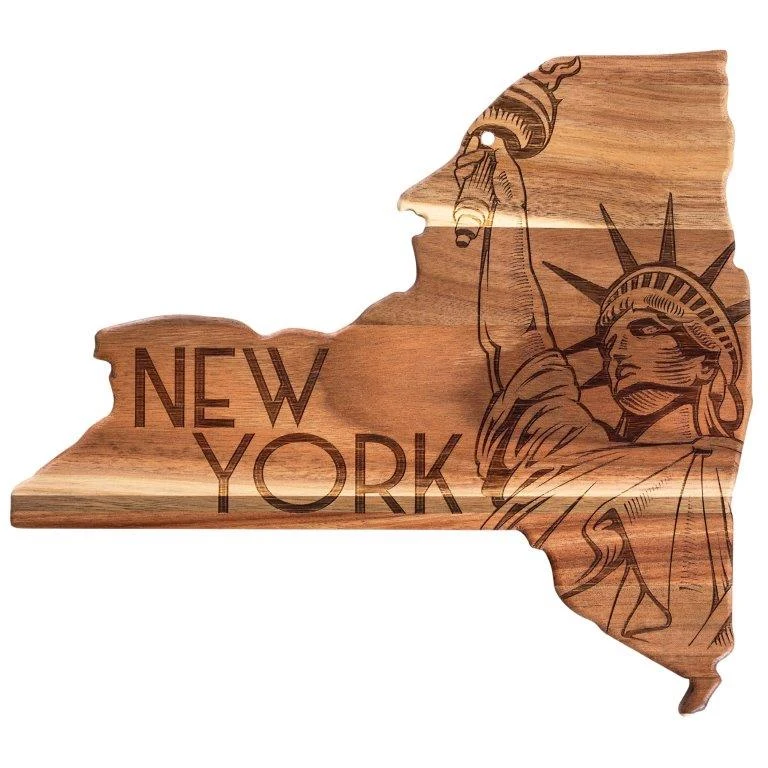 Rock & Branch® Origins Series New York State Shaped Wood Serving and Cutting Board 1