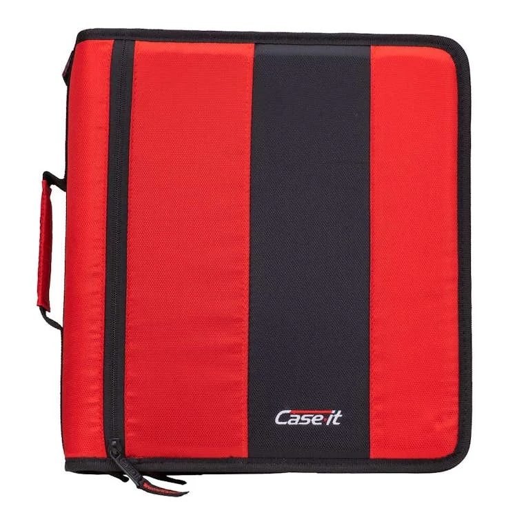 Case-It Classic Zipper Binders - Red 2" 1
