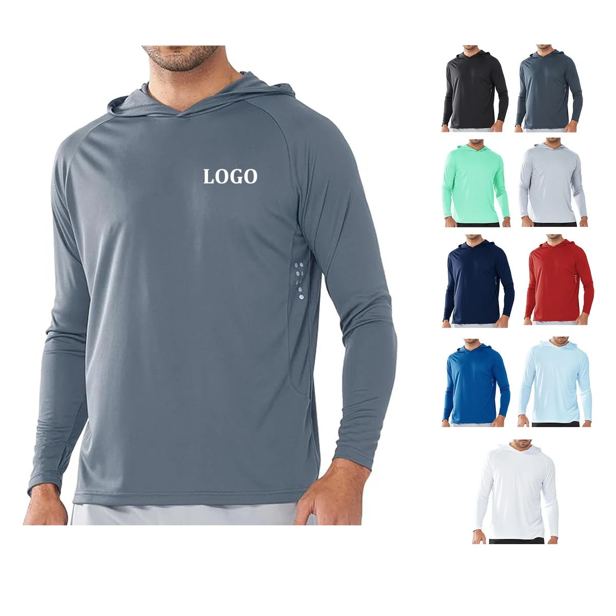 Sun Protection Hoodie, custom hoodie or sweatshirt with logo imprint 1