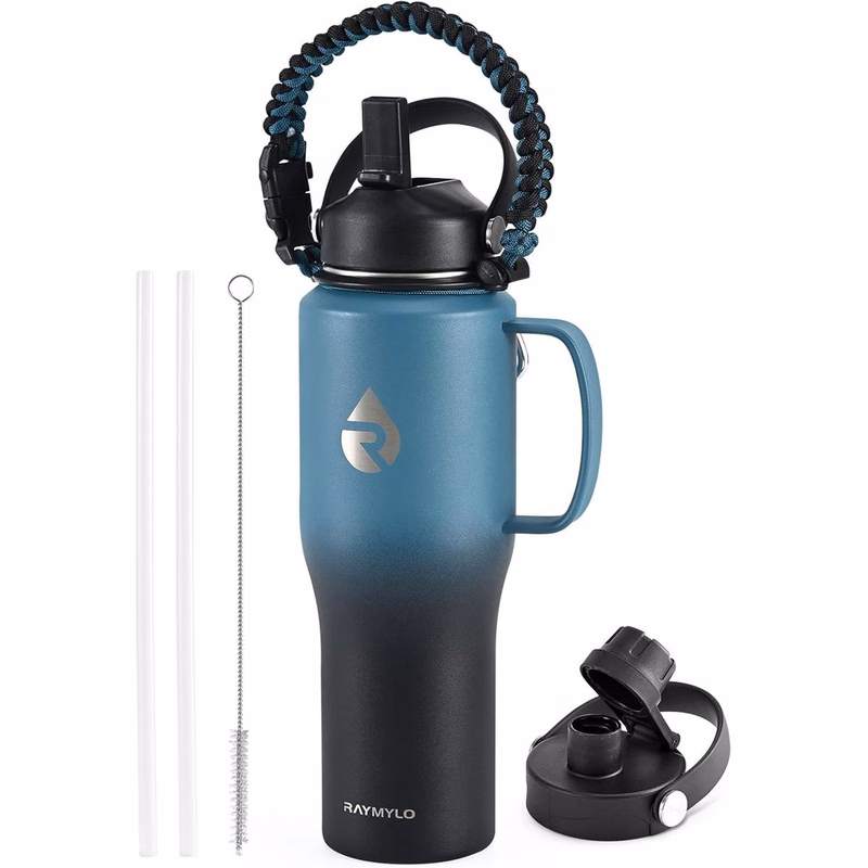32oz Stainless Steel Water Bottle (Cold for 48 Hrs, Hot for 24 Hrs), Triple Wall Vacuum Insulated