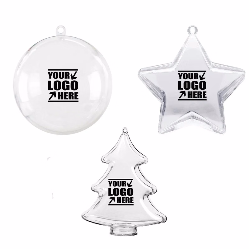 Multisize DIY Clear Plastic Fillable Ornament Balls
