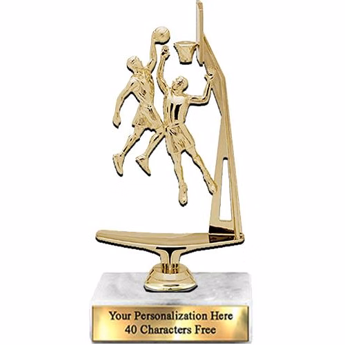 Trophy: 7", 2x3 white marble base, Double Action M