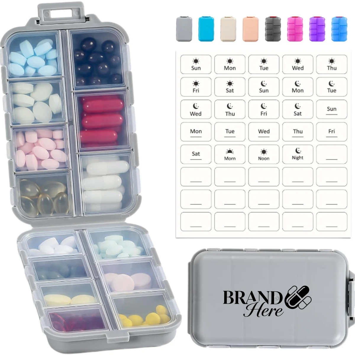 14-Compartment Travel Pill Case 1