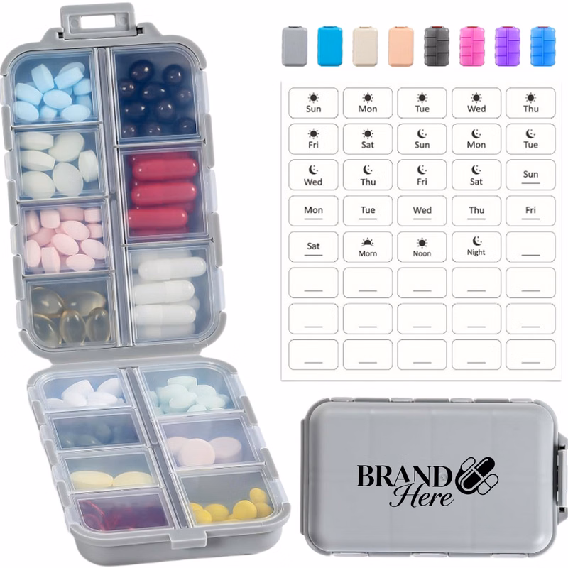 14-Compartment Travel Pill Case