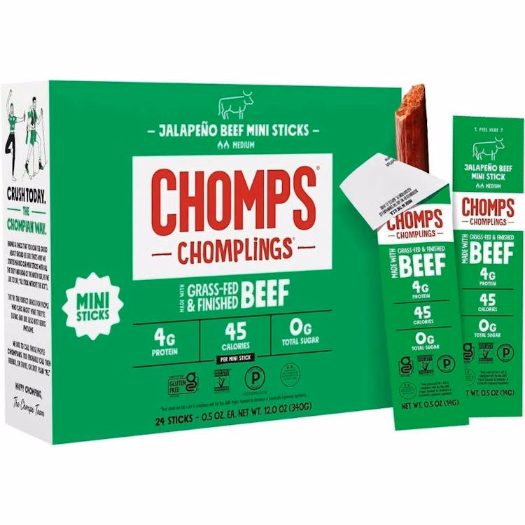 CHOMPS Chomplings Mini Beef Snack Sticks - Jalapeo