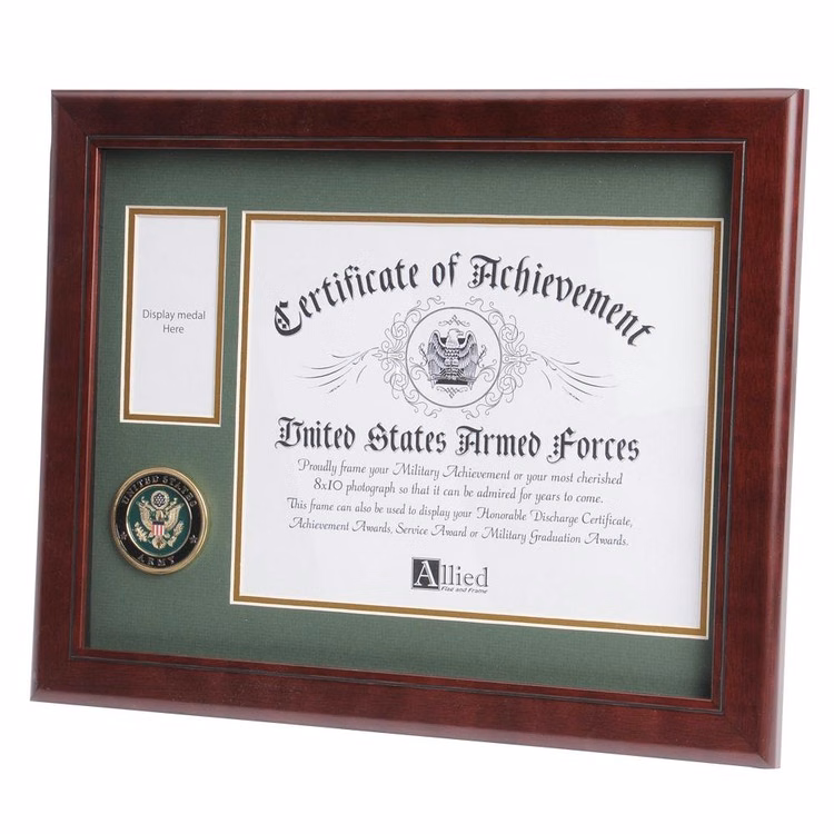 U.S. Army Medallion 8-Inch by 10-Inch Certificate and Medal Frame