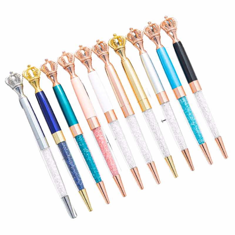 Fancy Crystal Crown Ballpoint Pens