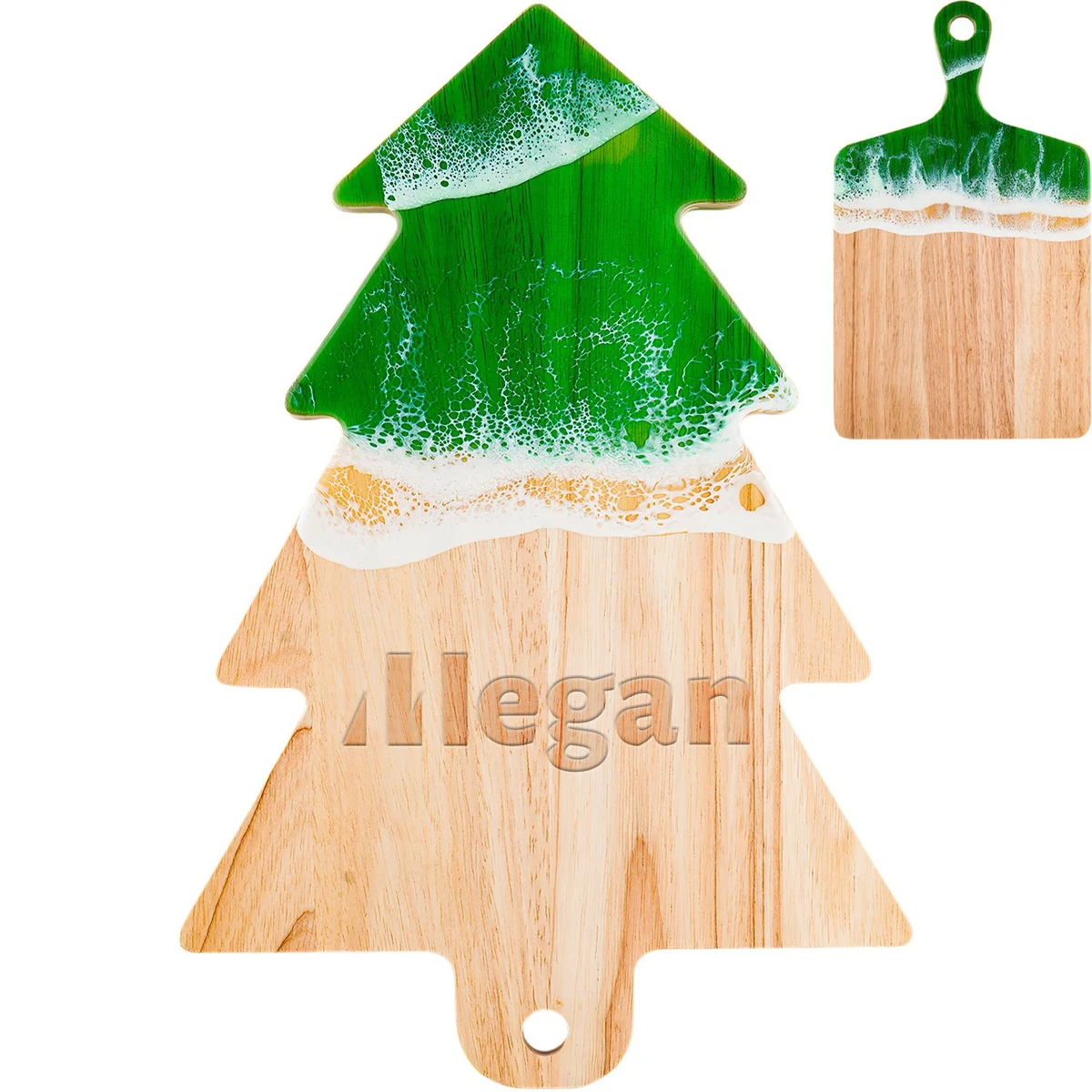 Wave Pattern Rubberwood Cutting Board 1