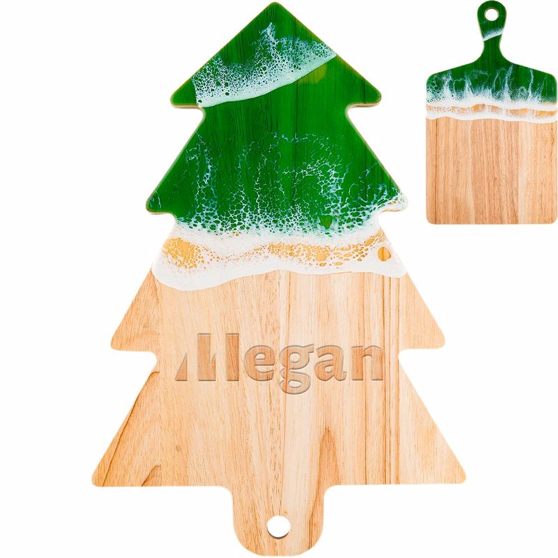 Wave Pattern Rubberwood Cutting Board