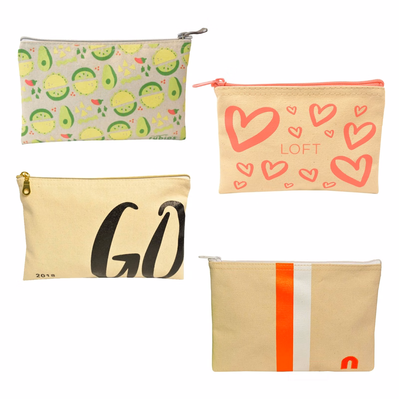 Canvas Zippered Pouches (8"w x 5"h)
