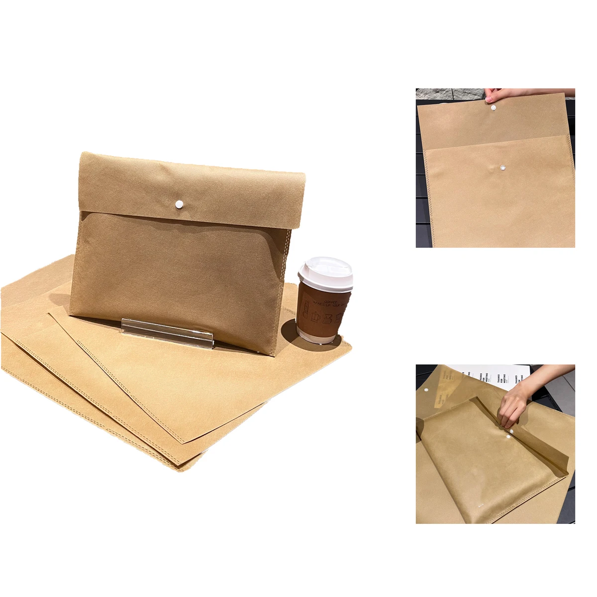 Non-woven Fabric Button File Bag 1