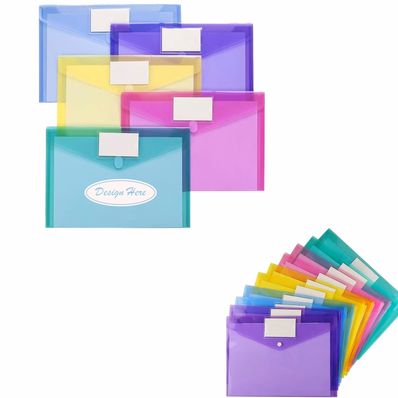 A4 Transparent Plastic File Bag for Custom Organization