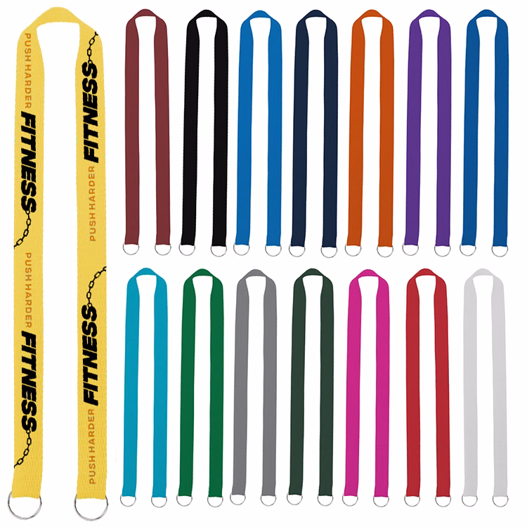 1" Screen Printed Lanyard with Double Clips