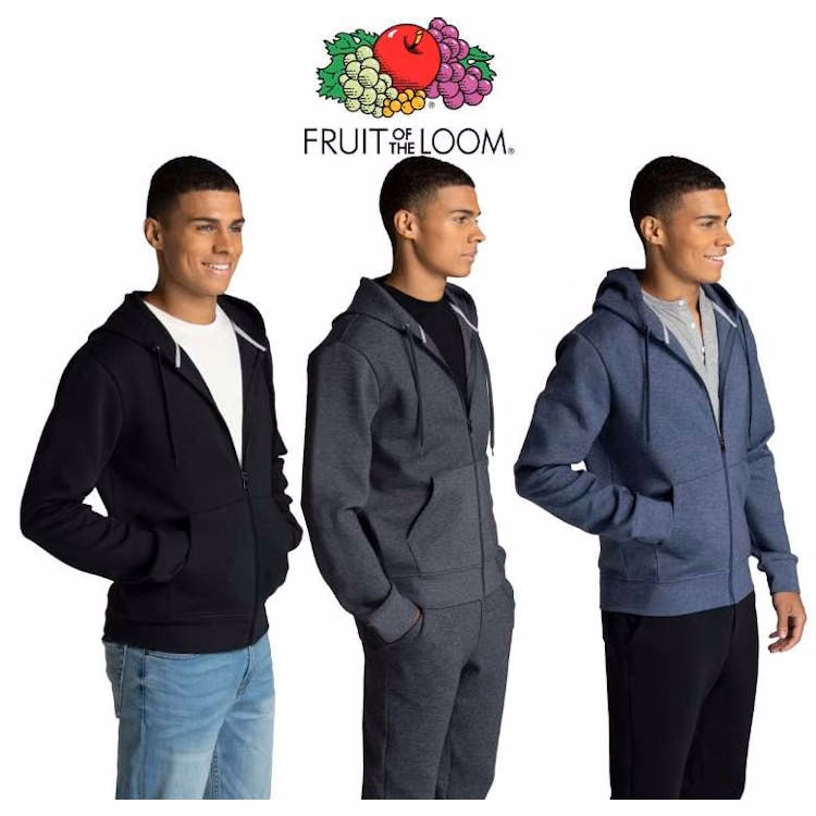 Men's Double Knit Full Zip Hooded Jackets - Size 3XL