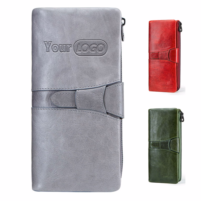 Leather Waterproof Large-capacity Buckled Wallet Women
