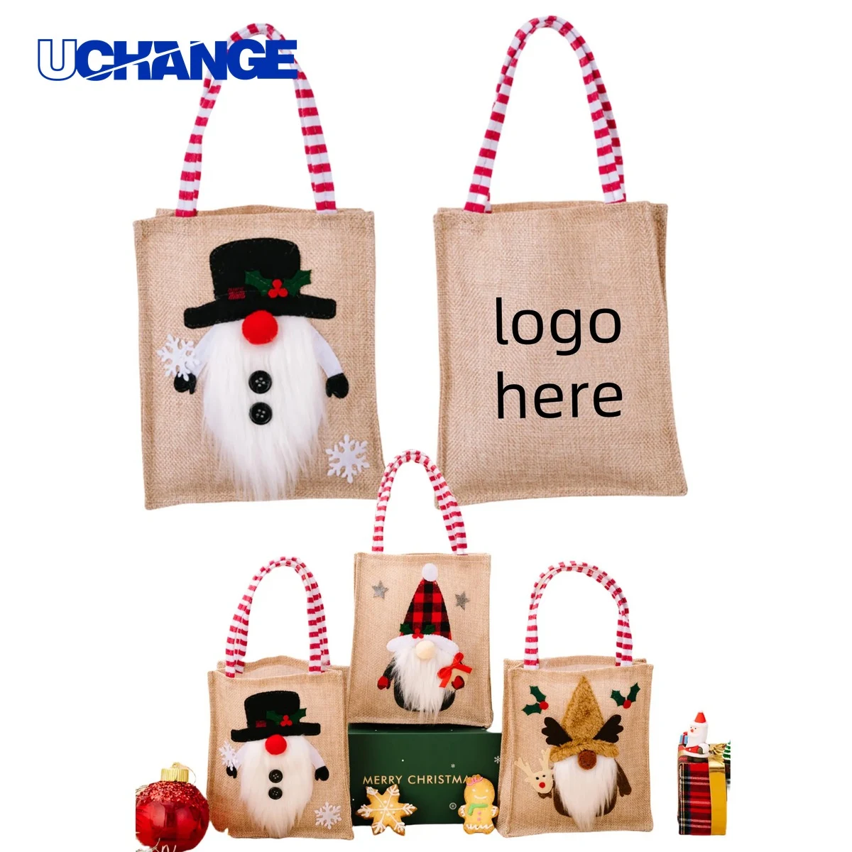 Handheld Gift Tote Bag, custom tote bag with logo imprint 1