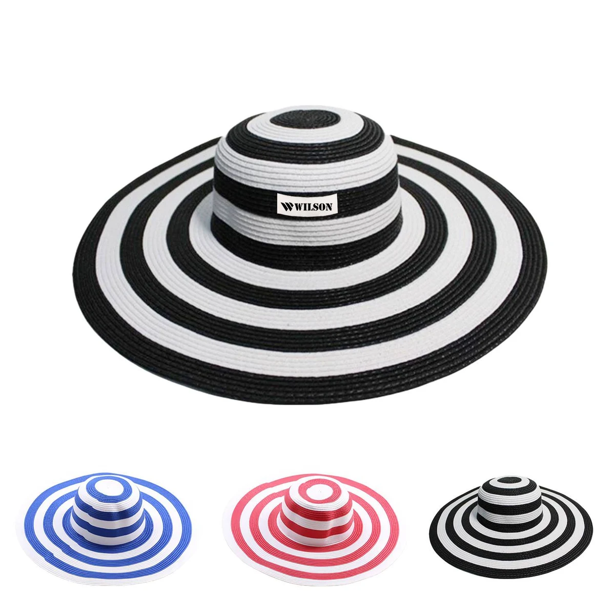 Women Summer Stripe Beach Hat 1