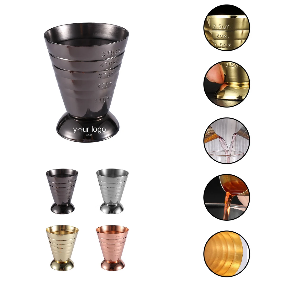 Stainless Steel Multi Level Jigger Cup 1