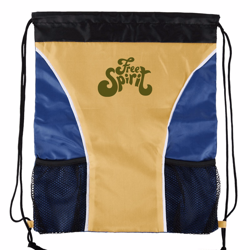 RPET Full Sublimation Multi-Panel Drawstring Bag with 2 Mesh