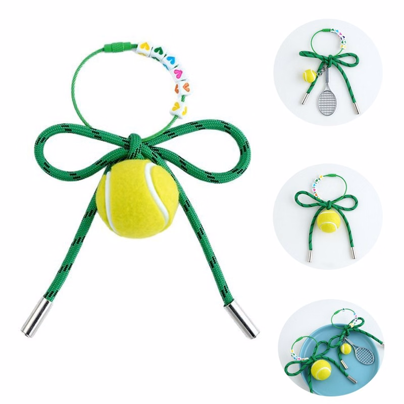 Sports Tennis Racket Keychain Rope