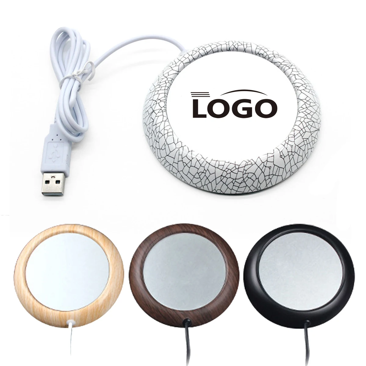 USB Wood Grain Beverage Warmer 1