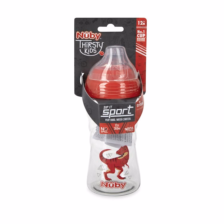 Nuby No-Spill Sip-it Sport Cups with Soft Spout - 12 oz 12M+