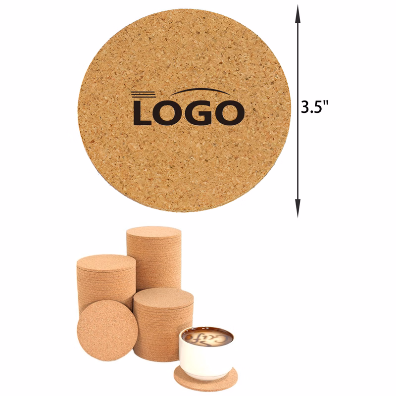 MOQ 50 PCS Stylish Round Corkwood Coaster