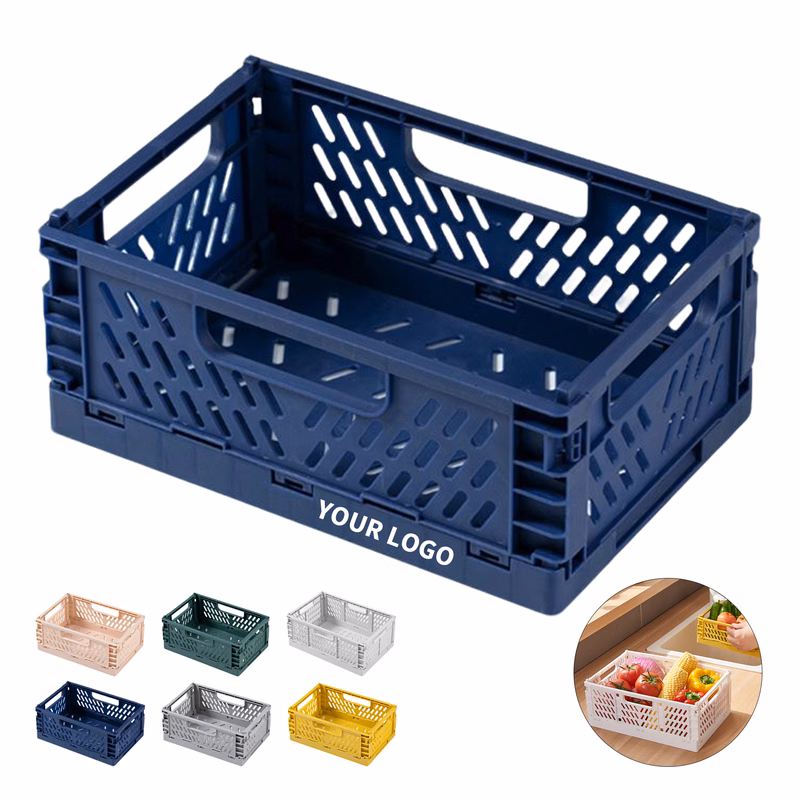 Mini Folding Storage Basket With Handle Polypropylene 6"