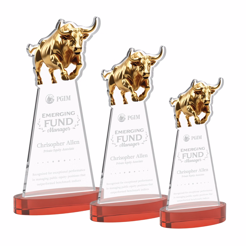 Raging Bull Award on Alberton Base - Red