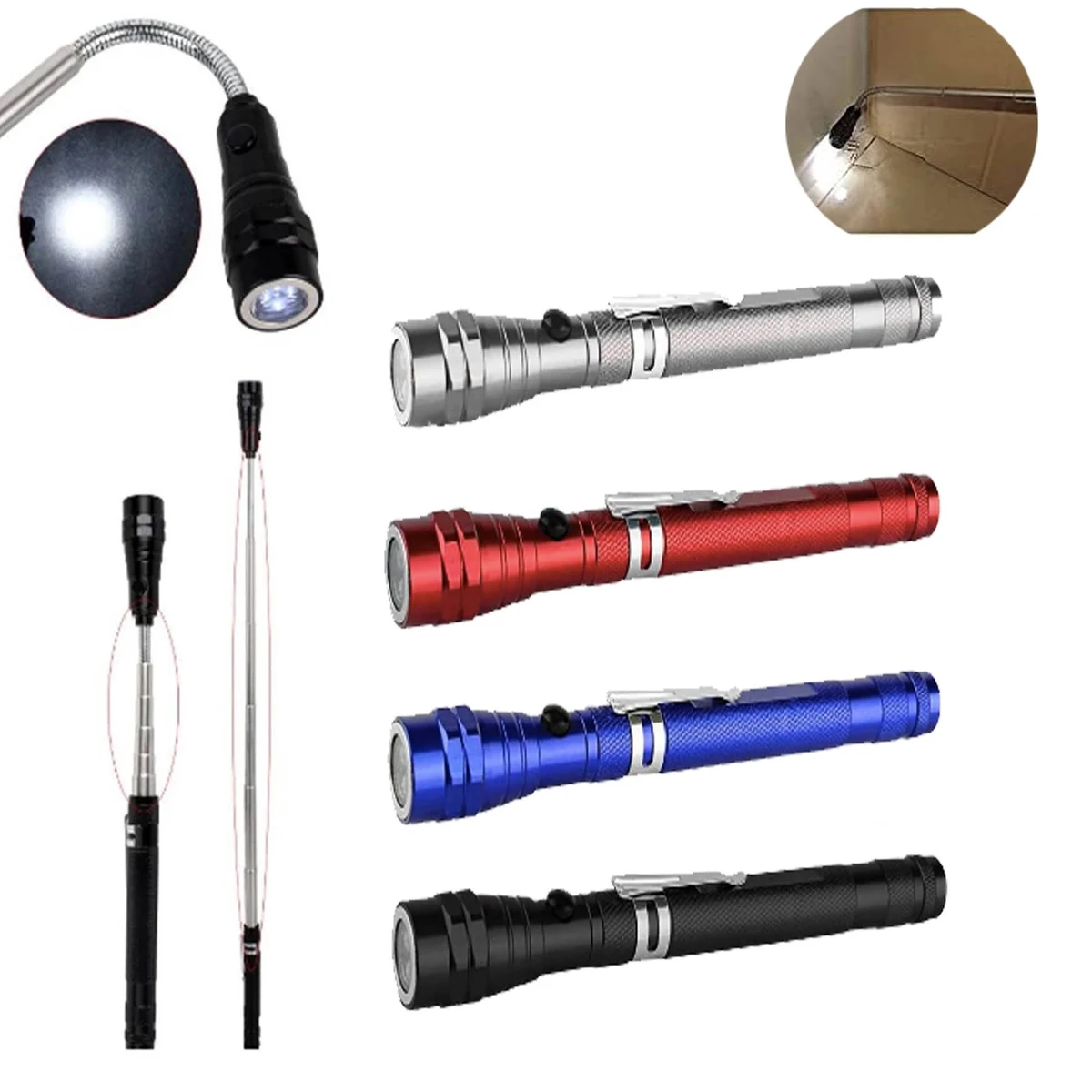 Portable LED Telescopic Flexible Extensible Flashlights 1