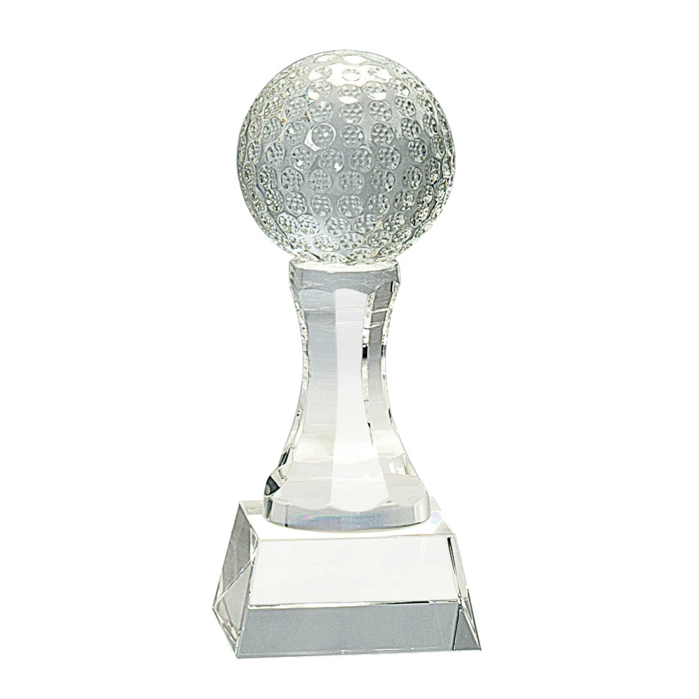 Crystal Golf Ball On Clear Pedestal Base 1
