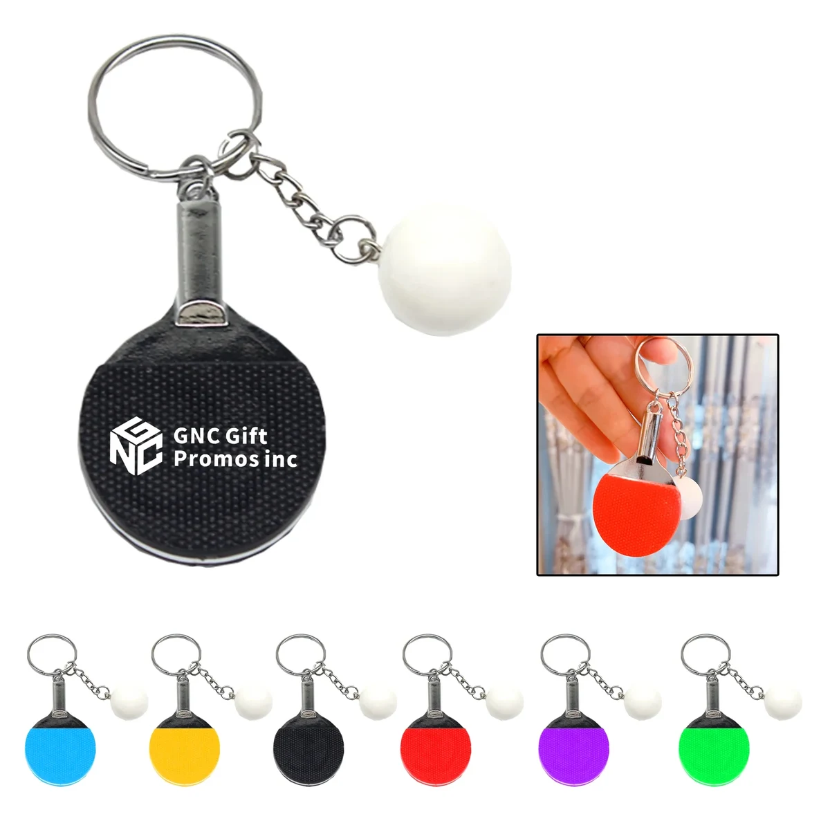 Promotional Table Tennis Keychain Gift 2.5" 1