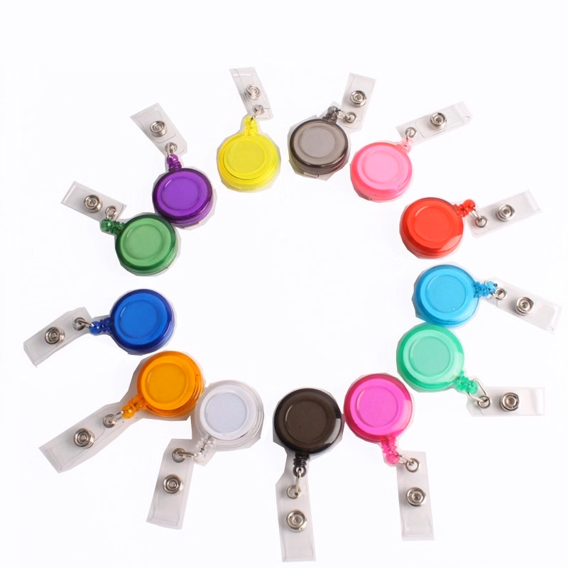 Cord Round Retractable Badge Reel with Metal Slip Clip