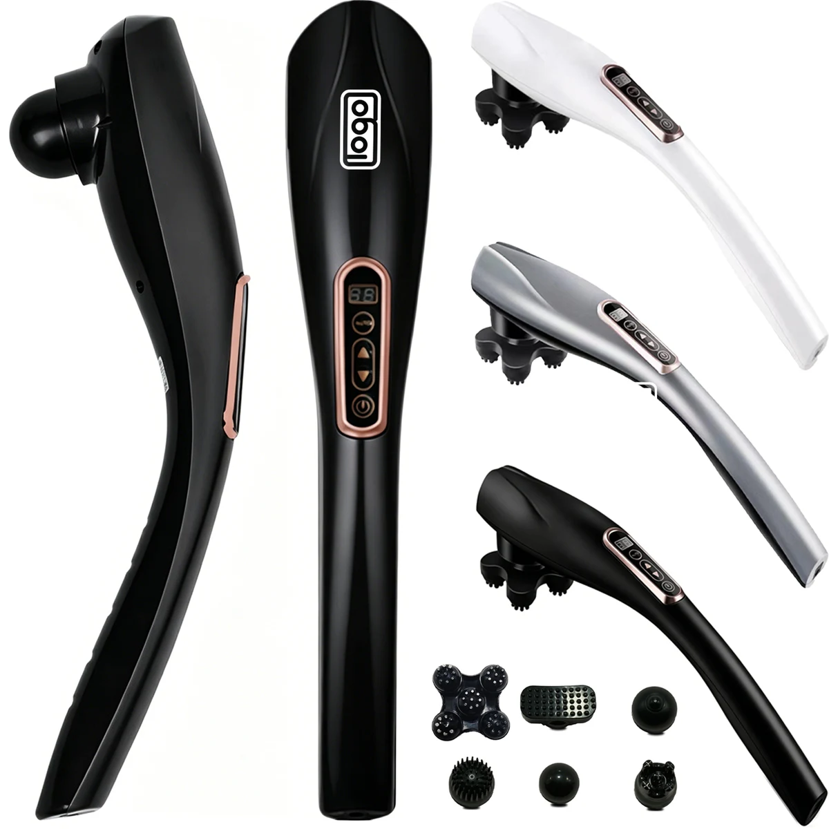 Rechargeable Handheld Massager whith 6 Massage Heads 1