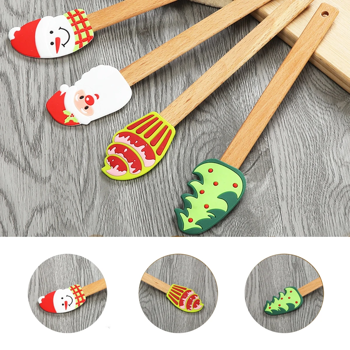 Xmas Christmas Silicone Rubber Spatula Set 1