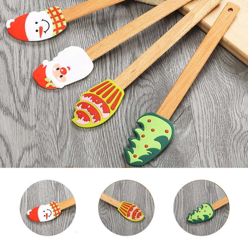 Xmas Christmas Silicone Rubber Spatula Set